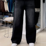Premium Black Wide Leg Jeans