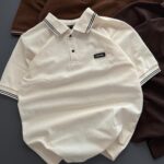 Down-shoulder T-shirt